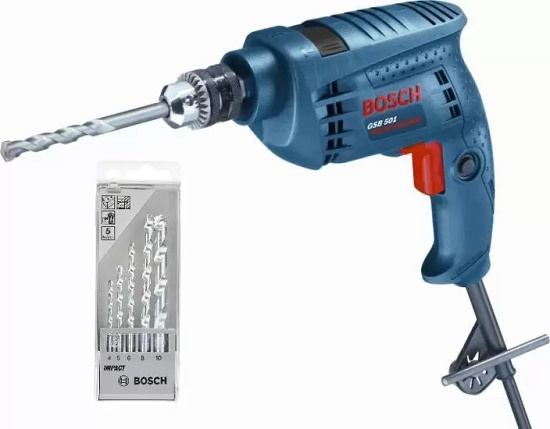 India Desire : Buy Bosch 500 W GSB 501 Drill Machine With 5pc Masonry Drill Set Pistol Grip Drill (13 mm Chuck Size) At Rs 1299 [Selling Price Rs 2759]